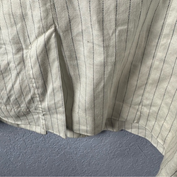 Evereve Clarkson White Striped Linen Blend Jacket - Picture 5 of 6